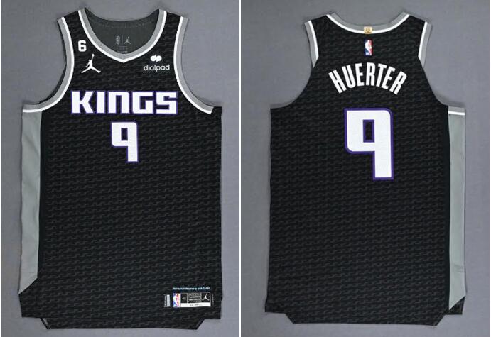 Men Nike Sacramento Kings Kevin Huerter #9 Black Swingman Stitched NBA Jersey