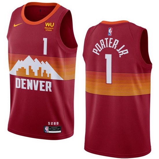 Nike Synthetic Michael Porter Jr. Denver Nuggets Icon Red Swingman Jersey