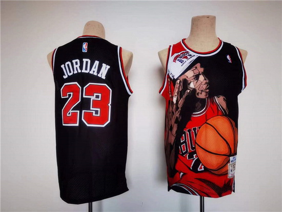 Men Chicago Bulls 23 Michael Jordan Black Stitched Jersey