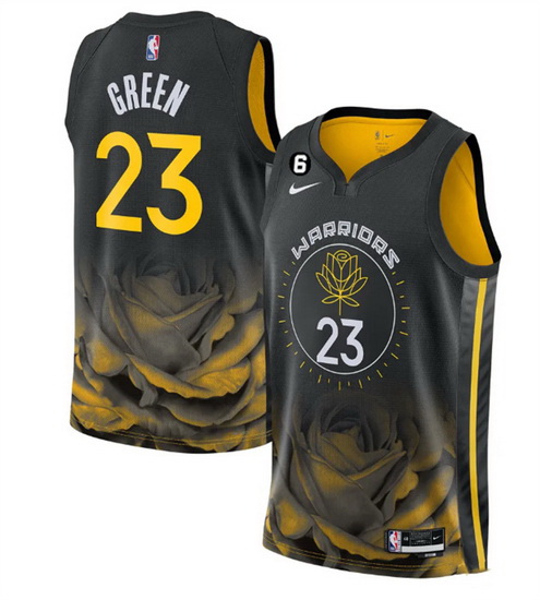 Men Golden State Warriors 23 Draymond Green 2022 2023 Black City Edition Stitched Basketball Jersey