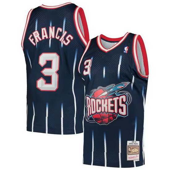 Men Houston Rockets 3 Steve Francis Navy 1999 2000 Mitchell  26 Ness Hardwood Classics Swingman Stit