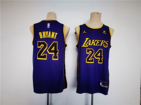 Men Los Angeles Lakers 24 Kobe Bryant Purple Stitched Basketball Jersey