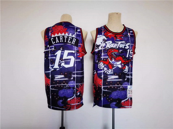 Men Toronto Raptors 15 Vince Carter Purple Throwback Stitched Jersey