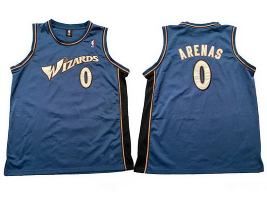 Men Washington Wizards 0 Gilbert Arenas Blue Stitched Basketball Jersey