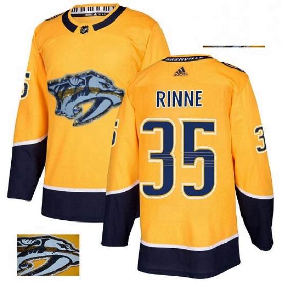 Mens Adidas Nashville Predators 35 Pekka Rinne Authentic Gold Fashion Gold NHL Jersey