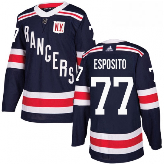 Mens Adidas New York Rangers 77 Phil Esposito Authentic Navy Blue 2018 Winter Classic NHL Jersey