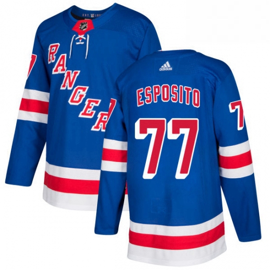 Mens Adidas New York Rangers 77 Phil Esposito Authentic Royal Blue Home NHL Jersey