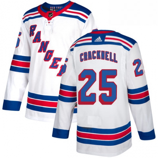 Mens Adidas New York Rangers 25 Adam Cracknell Authentic White Away NHL Jersey