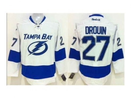 NHL Tampa Bay Lightning 27 Jonathan Drouin White Jersey