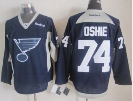 St.Louis Blues #74 T.J Oshie Navy Blue Practice Stitched NHL Jersey