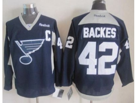 St.Louis Blues #42 David Backes Navy Blue Practice Stitched NHL 