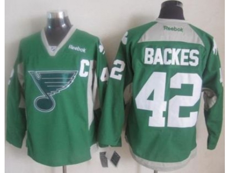 St.Louis Blues #42 David Backes Green Practice Stitched NHL Jersey