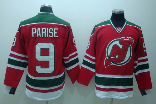 New Jersey Devils #9 Parise Red GREEN 3RD Hockey Jersey