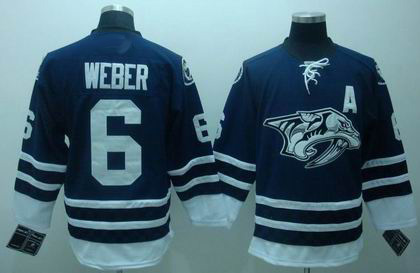 RBK Nashville Predators 6# WEBER Premier BLUE Jersey