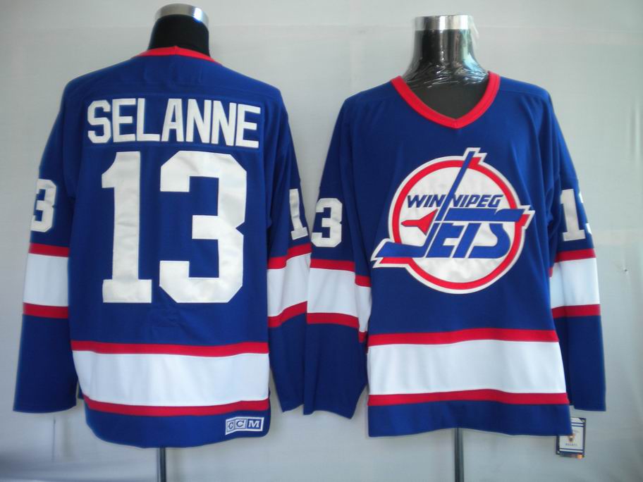 Hockey jerseys Winnipeg Jets #13 Selanne blue Throwback