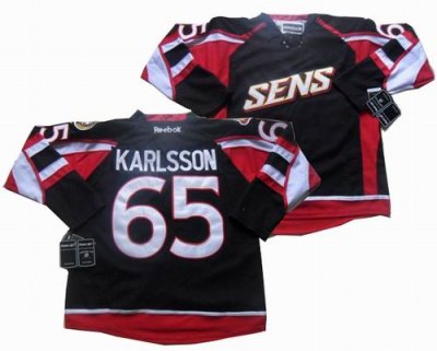 Ottawa Senators #65 Erik Karlsson black jerseys