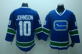 Vancouver Canucks 10 Johnson blue Hockey 3rd jersey