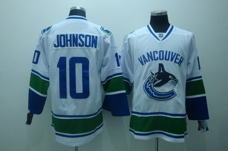 Vancouver Canucks 10 johnson white Hockey Jerseys