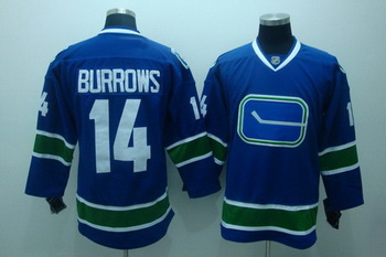 Vancouver Canucks 14 BURROWS blue Hockey jersey