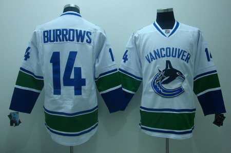 Vancouver Canucks  14 Burrows  white Jerseys