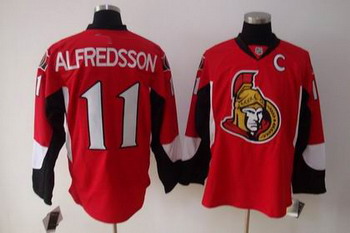 Ottawa Senators 11 ALFREDSSON red jerseys C patch