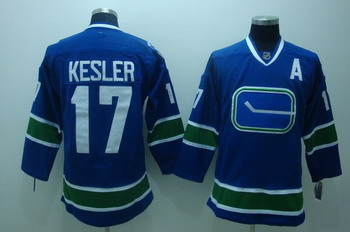 Vancouver Canucks 17 Kesler blue 3rd Jersey A patch