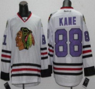 Chicago Blackhawks 88 Patrick Kane White NHL Jerseys Purple Number