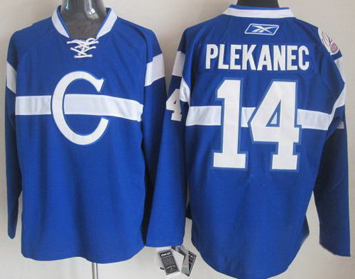 Montreal Canadiens 14 Tomas Plekanec Blue NHL Jerseys