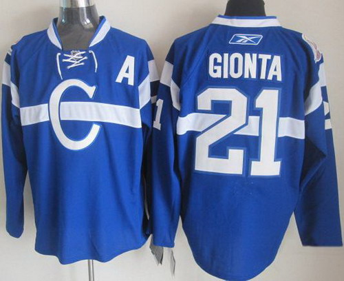 Montreal Canadiens 21 Brian Gionta Blue NHL Jerseys[patch A]