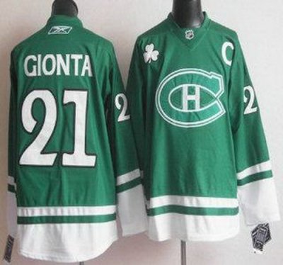 Montreal Canadiens 21 Brian Gionta Green NHL Jersey