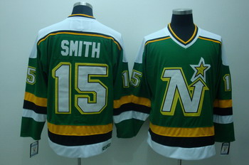 Dalls Stars 15 Smith Green Jerseys CCM