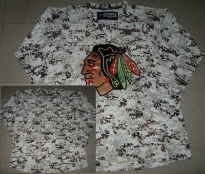 Chicago Blackhawks Blank White Camo NHL Jerseys