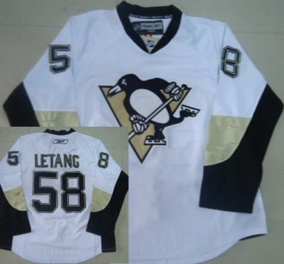 Pittsburgh Penguins 58 Kris Letang White NHL Jerseys