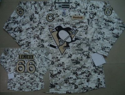 Pittsburgh Penguins #66 Mario Lemieux White Camo NHL Jerseys