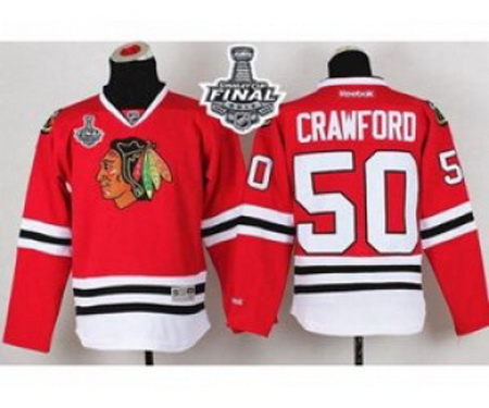 youth nhl jerseys chicago blackhawks #50 crawford red[2015 stanley cup]