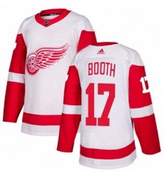 Womens Adidas Detroit Red Wings 17 David Booth Authentic White Away NHL Jersey