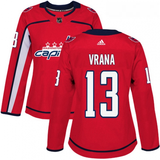 Womens Adidas Washington Capitals 13 Jakub Vrana Premier Red Hom