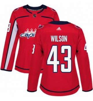 Womens Adidas Washington Capitals 43 Tom Wilson Premier Red Home NHL Jersey