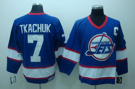 WINNIPEG JETS 7 KEITH TKACHUK CCM VINTAGE blue Jerseys