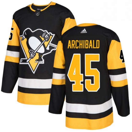 Mens Adidas Pittsburgh Penguins 45 Josh Archibald Premier Black Home NHL Jersey