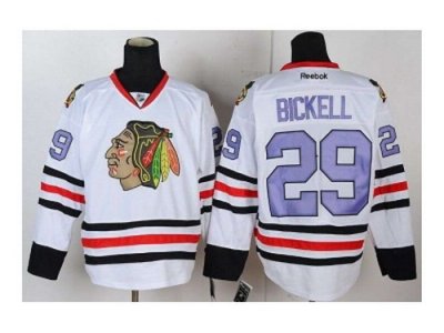 NHL Jerseys Chicago Blackhawks #29 Bickell white[number purple]