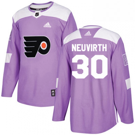 Mens Adidas Philadelphia Flyers 30 Michal Neuvirth Authentic Purple Fights Cancer Practice NHL Jerse