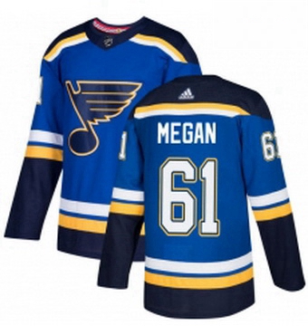 Mens Adidas St Louis Blues 61 Wade Megan Authentic Royal Blue Home NHL Jersey