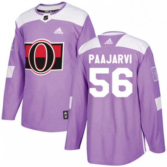 Mens Adidas Ottawa Senators 56 Magnus Paajarvi Authentic Purple Fights Cancer Practice NHL Jersey