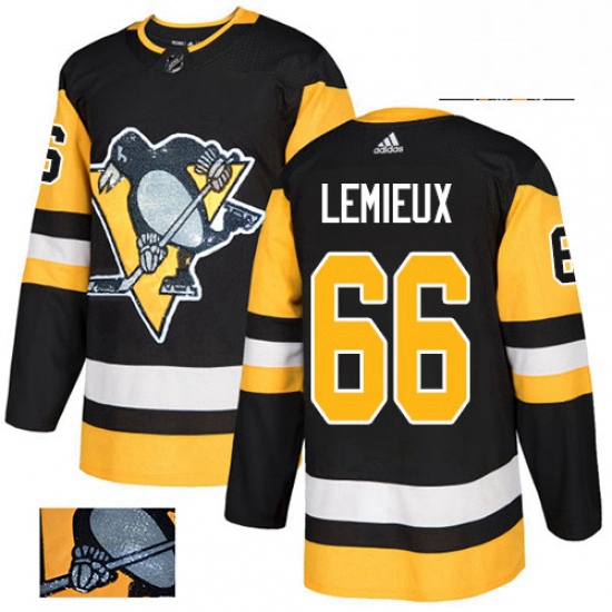 Mens Adidas Pittsburgh Penguins 66 Mario Lemieux Authentic Black