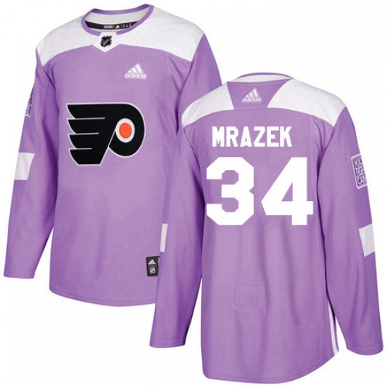 Mens Adidas Philadelphia Flyers 34 Petr Mrazek Authentic Purple 