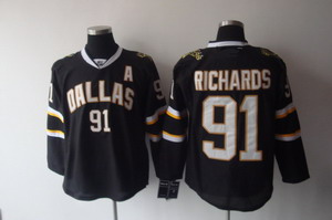 Dallas Stars 91 Brad Richards With A Patch Black Hockey Jersey