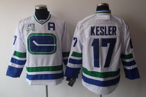 Vancouver Canucks 17 Ryan Kesler 40th Anniversary A Patch White Jersey