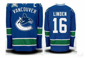 Vancouver Canucks Jersey 16 Linden Blue Ice Hockey Jerseys