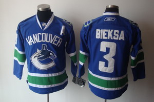 Vancouver Canucks 3 Kevin Bieksa Blue Jersey